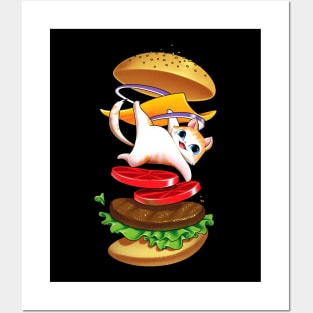 Hamburger Cat Posters and Art